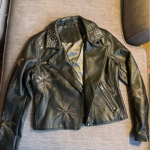 Blank NYC Faux Leather Jacket with Sequins
Size – Small
